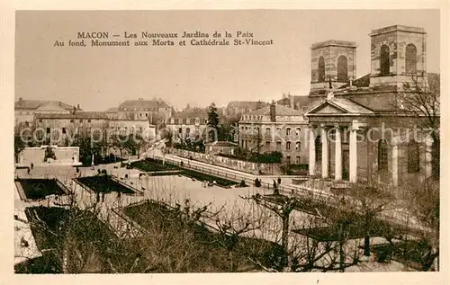 Macon_Saone et Loire Nouveaux Jardins de la Paix Monument aux Morts Cathedrale Saint Vincent Macon Saone et Loire