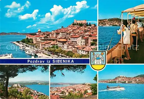 Sibenik Stadtpanorama Faehre Hafen Sibenik