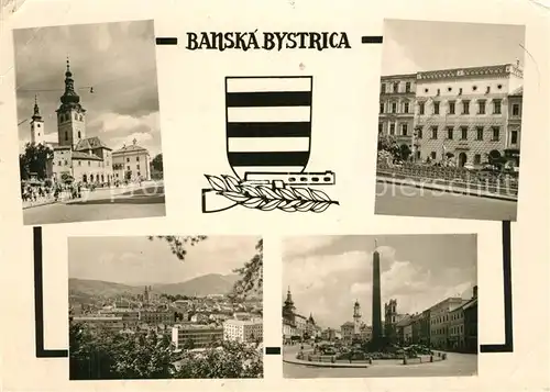 Banska_Bystrica Stadtansichten Denkmal Kirche Wappen Banska_Bystrica