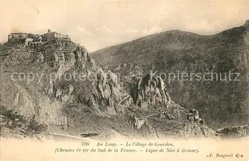 Gourdon_Alpes Maritimes Au Loup Chemin de fer du Sud de la France Gourdon Alpes Maritimes