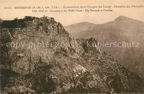 Gourdon_Alpes Maritimes Exursion aux Gorges du Loup Chemin du Paradis Gourdon Alpes Maritimes