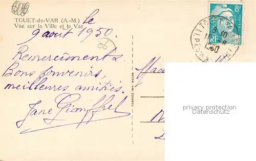 Touet sur Var Vue sur la Ville et le Var Touet sur Var