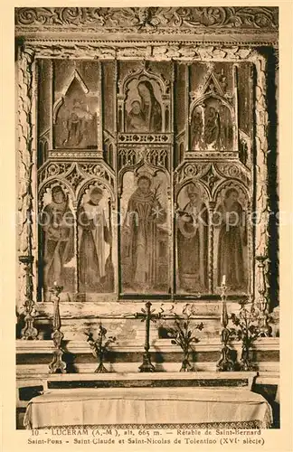 Luceram Retable de Saint Bernard Saint Pons Saint Claude et Saint Nicolas de Tolentino Luceram