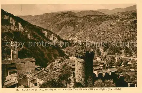Luceram La vieille Tour Feodale et l Eglise Luceram