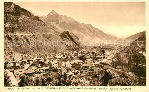 Modane Vue generale sur Modane Gare et Fort du Replaton Modane