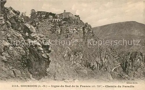 Gourdon_Alpes Maritimes Ligne du Sud de la France Chemin du Paradis Gourdon Alpes Maritimes