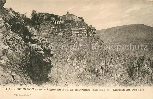 Gourdon_Alpes Maritimes Ligne du Sud de la France Chemin du Paradis Gourdon Alpes Maritimes