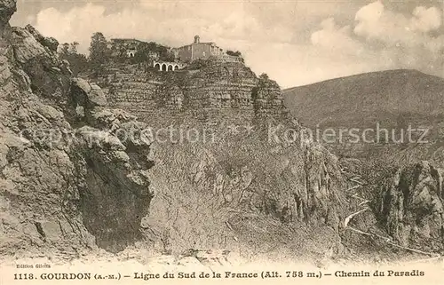 Gourdon_Alpes Maritimes Ligne du Sud de la France Chemin du Paradis Gourdon Alpes Maritimes