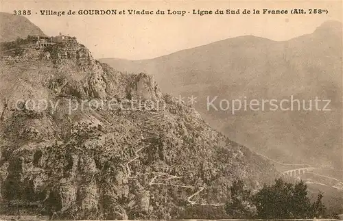 Gourdon_Alpes Maritimes Viaduc du Loup Ligne du Sud de la France Gourdon Alpes Maritimes