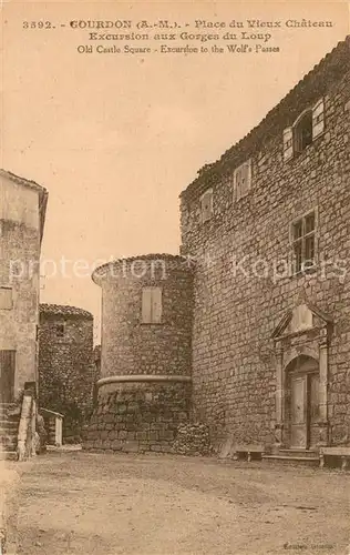 Gourdon_Alpes Maritimes Place du Vieux Chateau Excursion aux Gorges du Loup Gourdon Alpes Maritimes