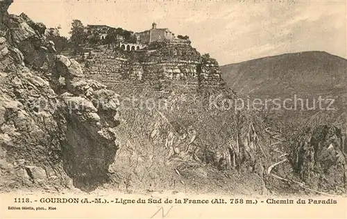 Gourdon_Alpes Maritimes Ligne du Sud de la France Chemin du Paradis Gourdon Alpes Maritimes