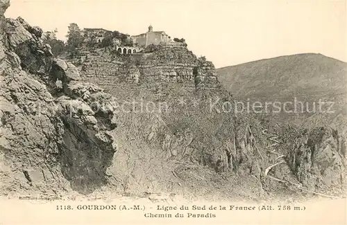 Gourdon_Alpes Maritimes Ligne du Sud de la France Chemin du Paradis Gourdon Alpes Maritimes