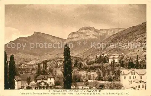 Challes les Eaux Vue de la Terrasse Hotel Moderne cote Nord Le Vivollet et le Pennay Challes les Eaux