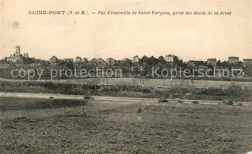 Seine Port Vue densemble de Saint Fargeau prise des Bords de la Seine Seine Port