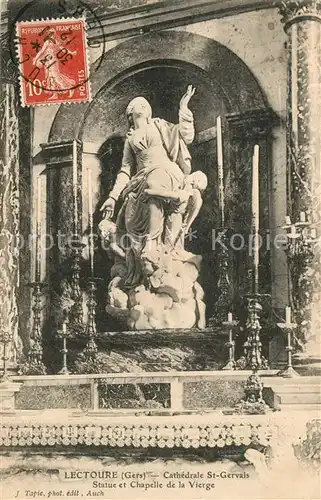 Lectoure Cathedrale St Gervais Statue et Chapelle de la Vierge Lectoure