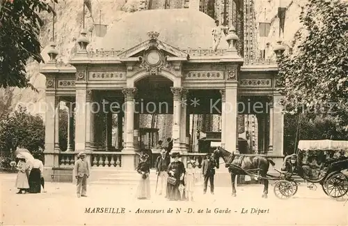 Marseille_Bouches du Rhone Ascenseurs de ND de la Garde Le Depart Marseille