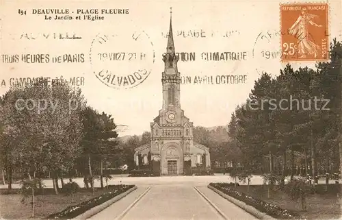 Deauville Plage Fleurie Le Jardin et l Eglise Deauville
