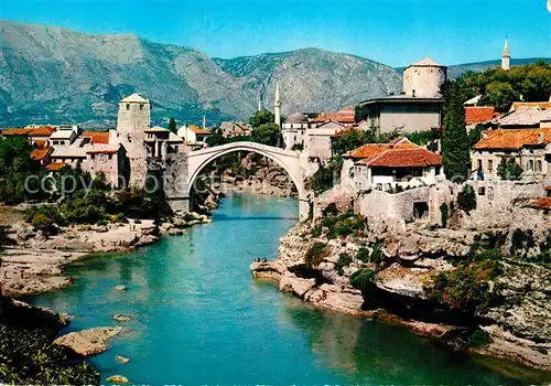 Mostar_Moctap Stadtansicht mit alter Brcke Mostar_Moctap