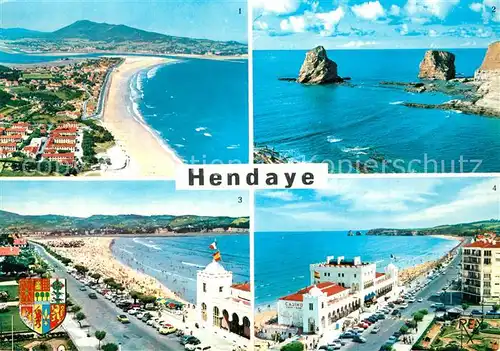 Hendaye_Pyrenees_Atlantiques Plage Frontiere Espagne Cote Atlantique vue aerienne Hendaye_Pyrenees