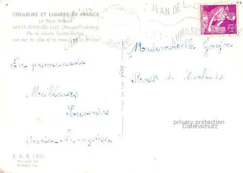 Saint Jean de Luz Vue de la pointe Sainte Barbe Massif de la Rhune Saint Jean de Luz