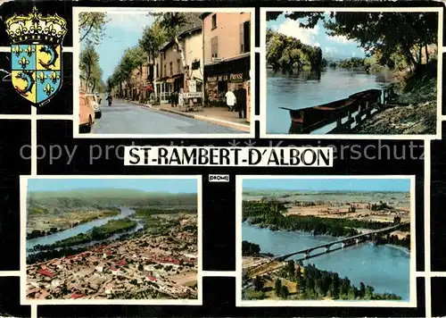 Saint Rambert d_Albon Une rue Bords de la riviere Pont vue aerienne Saint Rambert d Albon