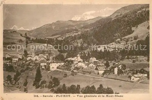 Flumet Vue generale et le Mont Blanc Alpes Flumet