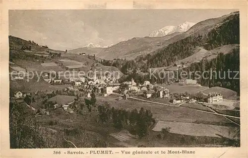 Flumet Vue generale et le Mont Blanc Alpes Flumet