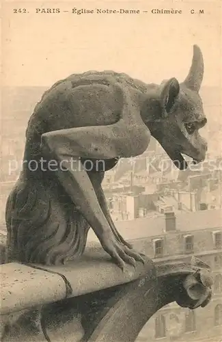 Paris Eglise Notre Dame une chimere Paris