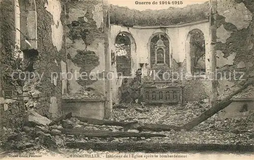 Fenneviller Interieur de lEglise apres le bombardement Fenneviller