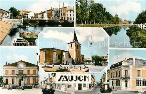 Saujon Port de Riberau La Seudre Hotel de Ville la Poste Au Centre Eglise Saujon