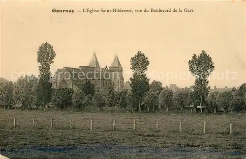 Gournay en Bray Eglise Saint Hildevert vue du Boulevard de la Gare Gournay en Bray