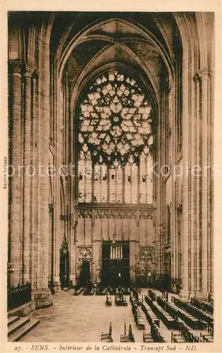 Sens_Yonne Interieur de la Cathedrale Transept Sud Sens_Yonne