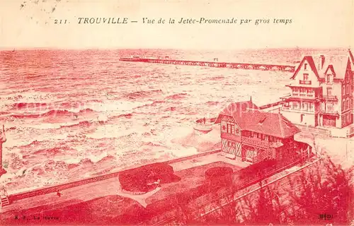 Trouville sur Mer Vue de la Jetee Promenade par gros temps Trouville sur Mer