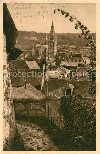 Caudebec en Caux Vieille Ville et la Cathedrale vue prise des hauteurs du Calidu Caudebec en Caux