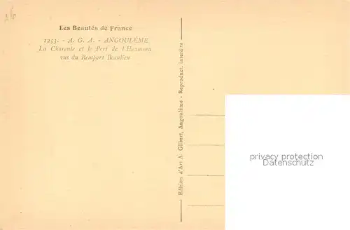 Angouleme Panorama la Charente et Port de l Houmeau vus du Rempart Beaulieu Angouleme