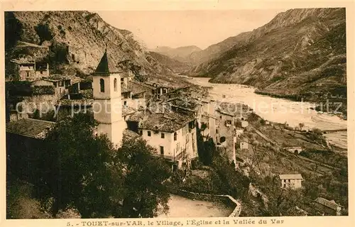 Touet sur Var Le Village lEglise et la Vallee du Var Touet sur Var