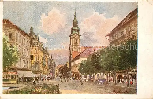 Graz_Steiermark Bismarckplatz K?nstlerkarte Graz_Steiermark
