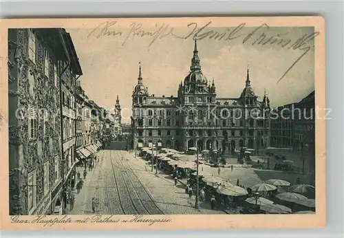 Graz_Steiermark Hauptplatz Rathaus Herrengasse  Graz_Steiermark