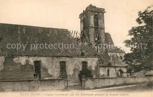 Thann_Haut_Rhin_Elsass Eglise bombardee par les Allemands pendant la Grande Guerre Thann_Haut_Rhin_Elsass