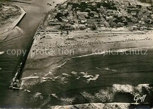 Capbreton Vue aerienne La Digue le Phare la Plage et la Ville 