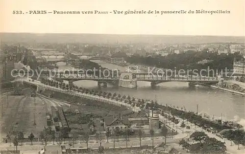 Paris Panorama vers Passy Passerelle du Metropolitain Paris