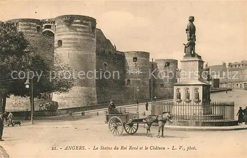 Angers Statue du Roi Rene Monument Chateau Angers