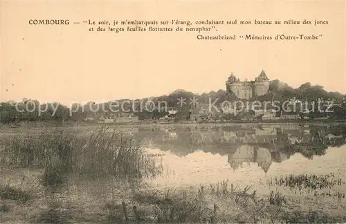 Combourg Vue sur le Chateau Etang Combourg