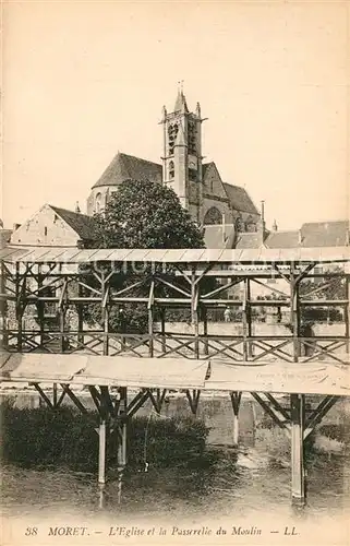 Moret sur Loing Eglise Passerelle du Moulin Moret sur Loing