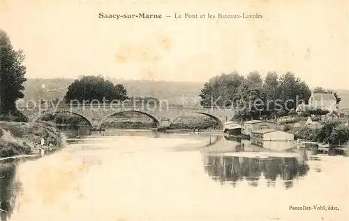 Saacy sur Marne Pont et les Bateaux Lavoirs  Saacy sur Marne