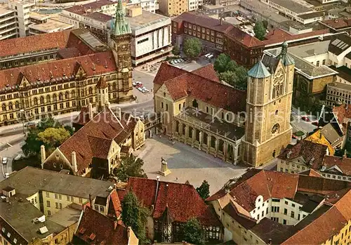 Braunschweig Burgplatz und Rathaus Fliegeraufnahme Braunschweig