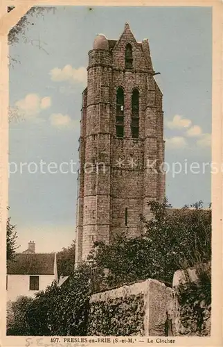 AK / Ansichtskarte Presles en Brie Clocher Presles en Brie