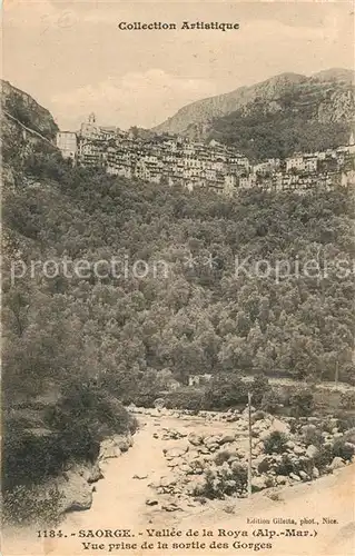 AK / Ansichtskarte Saorge Panorama Vallee de la Roya vue prise de la sortie des gorges Saorge