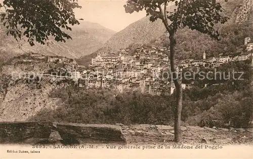 AK / Ansichtskarte Saorge Vue generale prise de la Chapelle Madone del Poggio Saorge