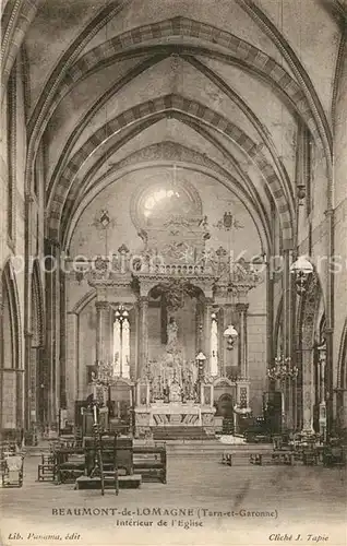 AK / Ansichtskarte Beaumont de Lomagne Eglise Interieur Beaumont de Lomagne